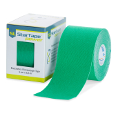 einzelne Rolle Tape in grün neben der Verpackung
